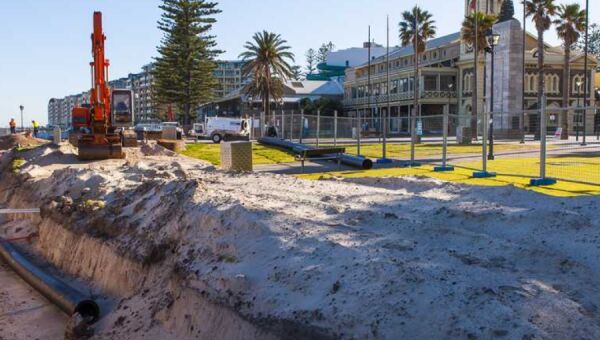 Pipeline construction across Mosely Square