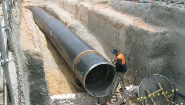 Pipeline installation used to supply Adelaide's water connection